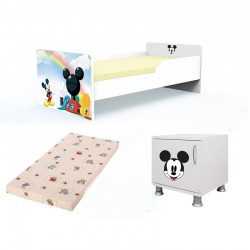 Pat  copii Mickey-saltea +noptiera cadou