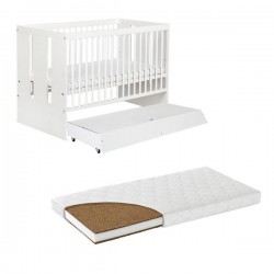 Patut cu sertar Klups Paula Alb + Saltea 8 MyKids MyDreams II