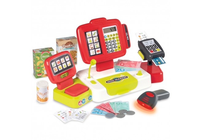 Jucarie Smoby Casa de marcat Large Cash Register rosu cu accesorii