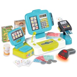 Jucarie Smoby Casa de marcat Large Cash Register albastru cu accesorii
