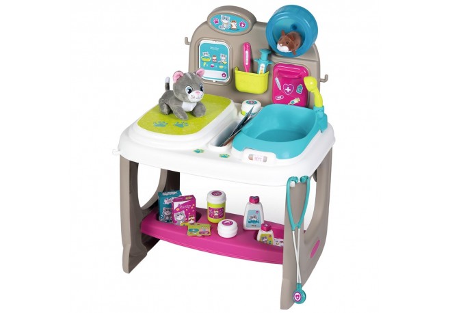 Cabinet veterinar Smoby Veterinary Center cu 2 jucarii plus si accesorii