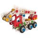 Set constructie din lemn Eichhorn Fire Truck 3 in 1 155 piese