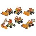 Set constructie din lemn Eichhorn Wheel Loader 6 in 1 140 piese