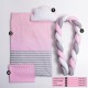 Lenjerie MyKids 6 piese Gray-Pink fara baldachin 120x60 cm