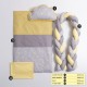 Lenjerie MyKids 6 piese Gray-Yellow fara baldachin 120x60 cm
