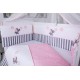 Lenjerie MyKids 11  piese Elephant gri-roz cu baldachin 120x60 cm