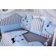 Lenjerie MyKids 10 piese Figures gri-albastru fara baldachin 120x60 cm