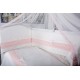 Lenjerie MyKids 11 piese Cream roz cu baldachin 120x60 cm
