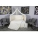 Lenjerie MyKids 11 piese Cream color cu baldachin 120x60 cm