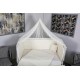 Lenjerie MyKids 11 piese Cream color cu baldachin 120x60 cm