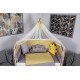 Lenjerie MyKids 10 piese Cloud gri-galben fara baldachin 120x60 cm