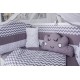 Lenjerie MyKids 10 piese Cloud gri-alb fara baldachin 120x60 cm