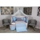 Lenjerie MyKids 10 piese Cloud gri-albastru fara baldachin 120x60 cm