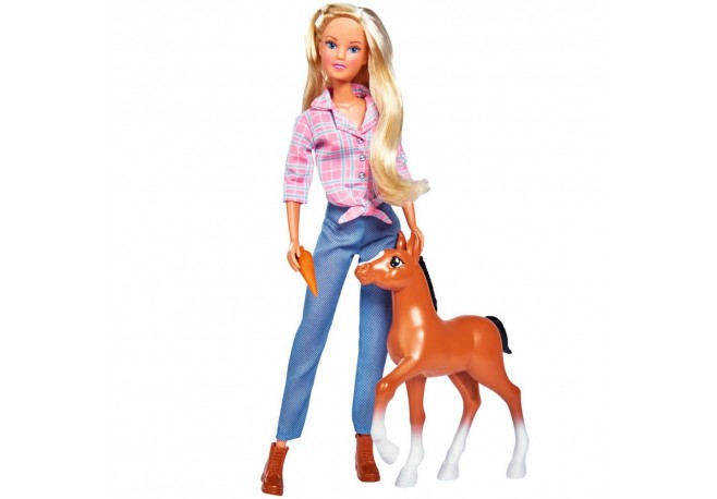 Papusa Simba Steffi Love Little Horse 29 cm cu figurina si accesorii