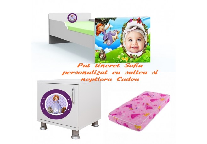 Patut personizat tineret Sofia -saltea+noptiera cadou