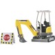 Set Dickie Toys Road Work excavator Neuson figurina semne rutiere si accesorii