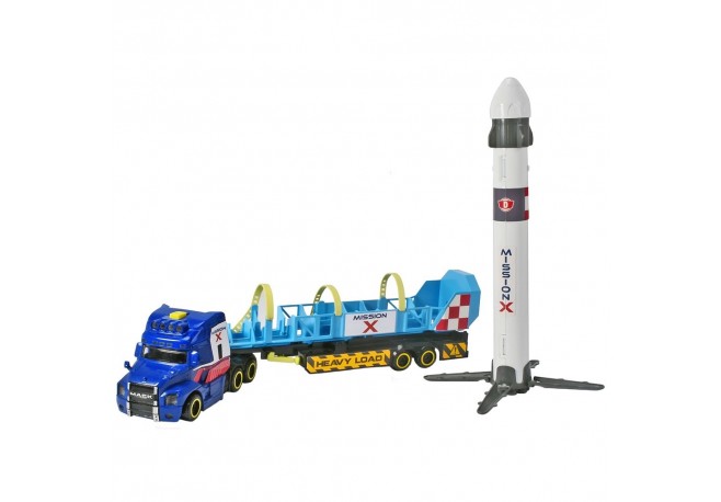 Set Dickie Toys Space Mission Truck Camion cu remorca si nava spatiala