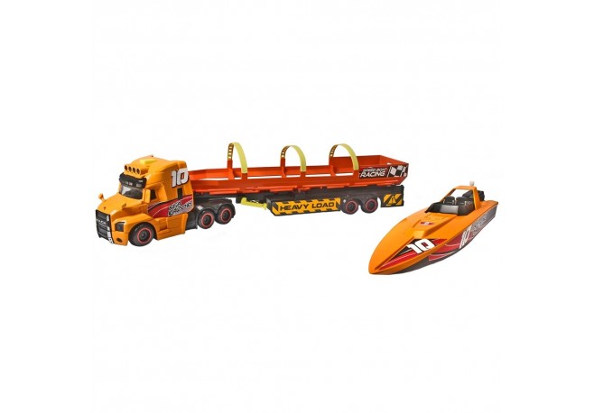 Set Dickie Toys Sea Race Truck Camion cu remorca si barca