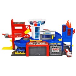Pista de masini Dickie Toys Fire and Rescue cu 2 masinute