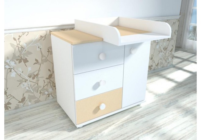 Comoda cu blat de infasat MyKids Kombo Alb Cappuccino D102