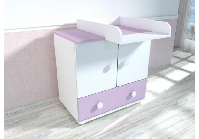 Comoda cu blat de infasat MyKids Happy Alb Mov D121