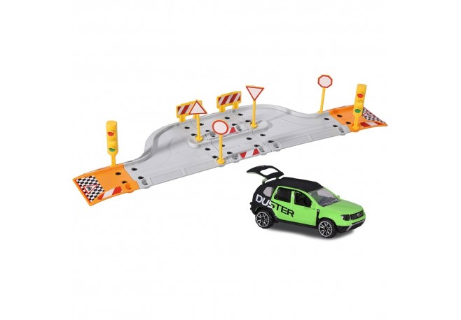 Pista de masini Majorette Creatix Street Set cu 1 Masinuta Dacia Duster
