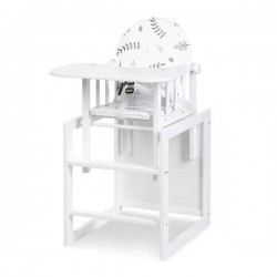 Scaun de masa multifunctional din lemn Klups Lily Alb