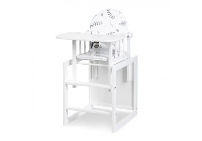 Scaun de masa multifunctional din lemn Klups Lily Alb