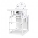 Scaun de masa multifunctional din lemn Klups Lily Alb