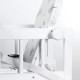 Scaun de masa multifunctional din lemn Klups Lily Alb