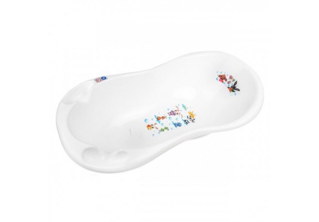 Cadita de baie bebe cu scurgere si senzor temperatura MyKids Bing 100 cm Alb