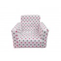 Fotoliu din burete pentru copii MyKids Stelute White Grey Pink