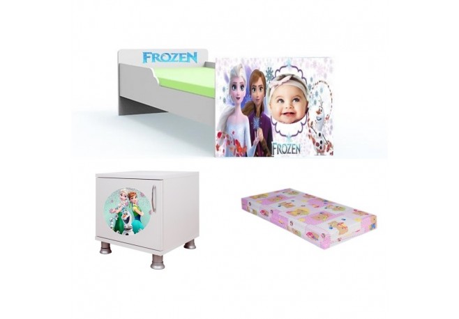 Patut personalizat Frozen -saltea+noptiera cadou