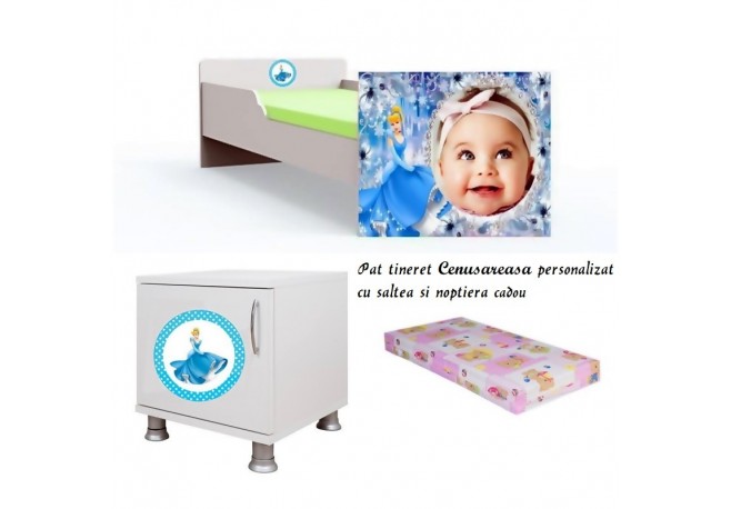 Patut personalizat Cenusareasa -saltea+noptiera cadou
