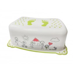 Taburet inaltator baie copii MyKids Family White-Green cu sistem antialunecare