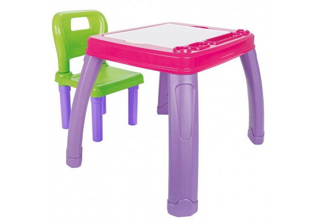 Set Masuta cu scaun pentru copii Pilsan Study Table pink green