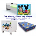 Pat copii personalizat Mickey Mouse -saltea+noptiera cadou