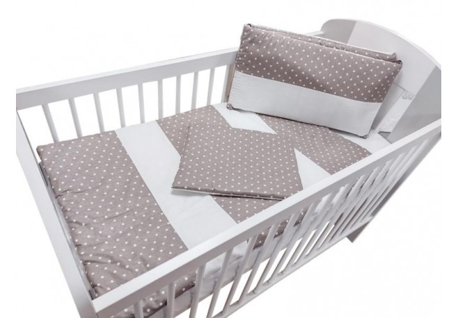 Lenjerie MyKids Dots Brown 4 Piese 120x60