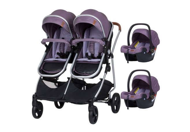 Carucior gemeni Chipolino Duo Smart 3 in 1 lilac
