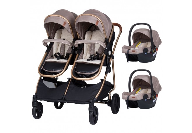Carucior gemeni Chipolino Duo Smart 3 in 1 humus