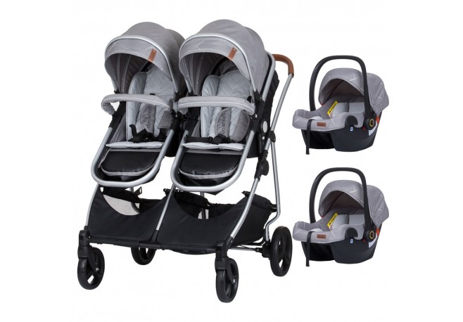 Carucior gemeni Chipolino Duo Smart 3 in 1 anthracite