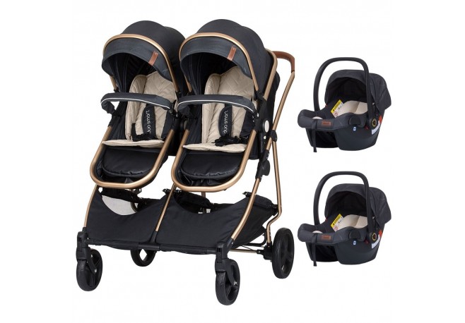 Carucior gemeni Chipolino Duo Smart 3 in 1 raven