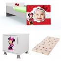Patut personizat tineret Minnie-saltea+noptiera cadou