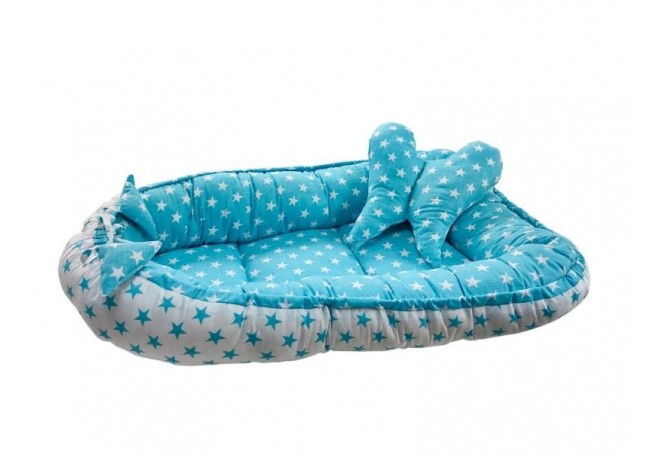 Baby Nest 2 Piese MyKids Stars Turquoise