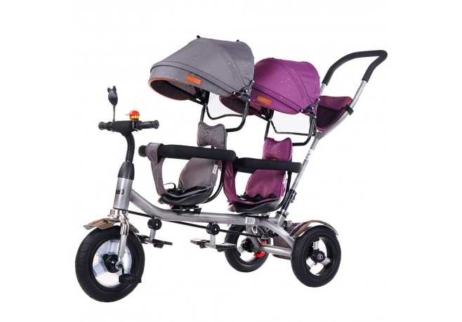 Tricicleta gemeni Chipolino 2Play lilac platinum