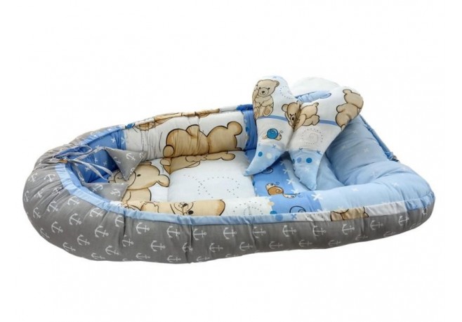 Baby Nest 2 Piese MyKids Teddy Friends Blue