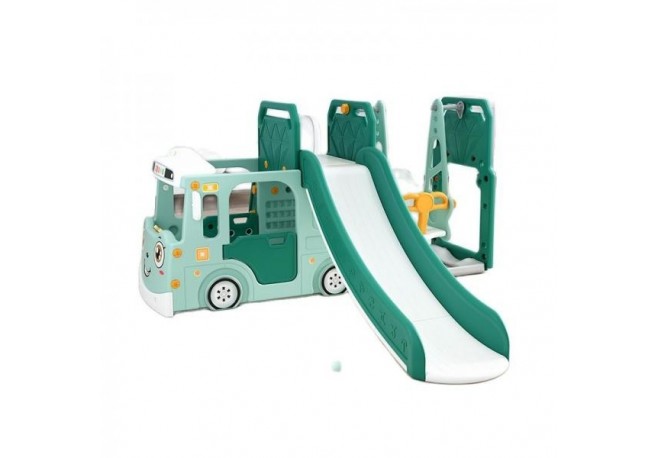 Tobogan MyKids autobuz cu leagan HBS13 Verde