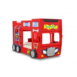 Patut tineret MDF Plastiko Happy Bus Rosu 190x90