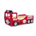 Patut tineret MDF Plastiko Fire Truck Single Rosu 190x90