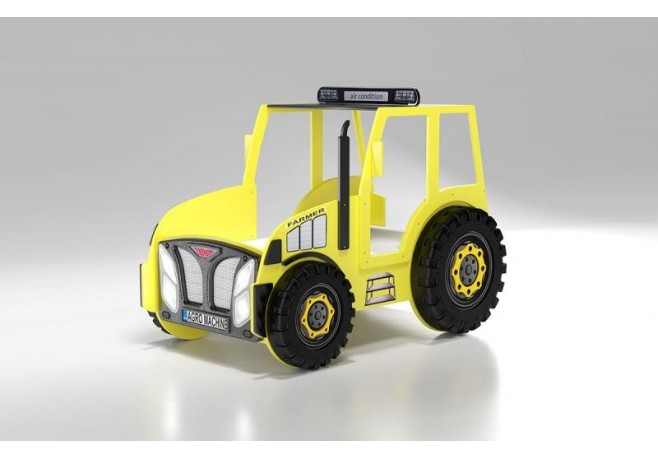 Patut tineret Plastiko Tractor Galben 180x90